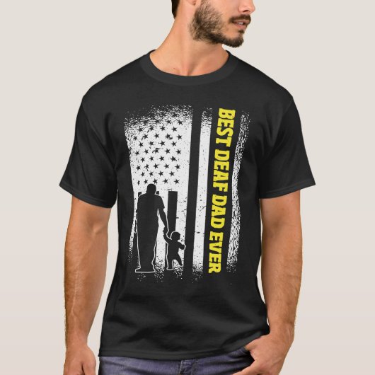 米国国旗の耳最高のが聞えないパパ Tシャツ (正面)