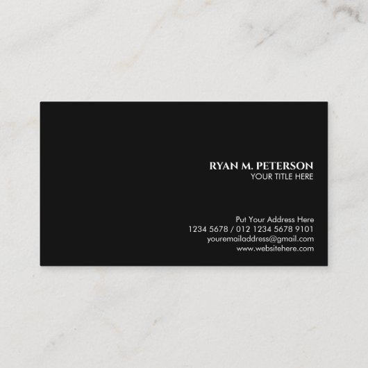 米国国旗の背景(黒)を持つイーグルエンブレム 名刺 (裏面)