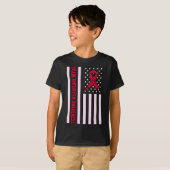 米国国旗の脳動脈瘤認識度月サポーター Tシャツ (正面フル)