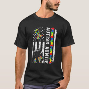 米国国旗の自閉症アンティ家族が自閉症を負う Tシャツ