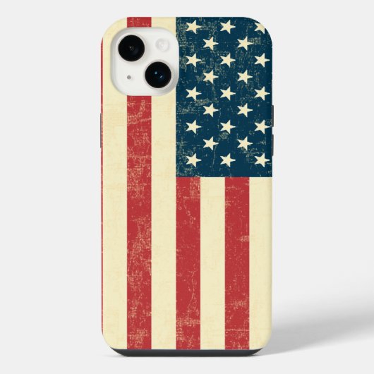 米国国旗の色あせ iPhoneケース (裏面)
