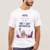 米国国旗の色の会社のロカスタムゴの7月4日 Tシャツ (正面)