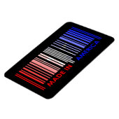 米国国旗の色バーコードデザイン マグネット (左側)