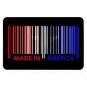 米国国旗の色バーコードデザイン マグネット (横)