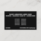 *~*米国国旗の芝刈り機白黒ロ気にーン 名刺 (裏面)