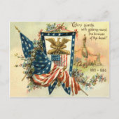 米国国旗の花の南北戦争イーグルメモリアルデー ポストカード (正面)