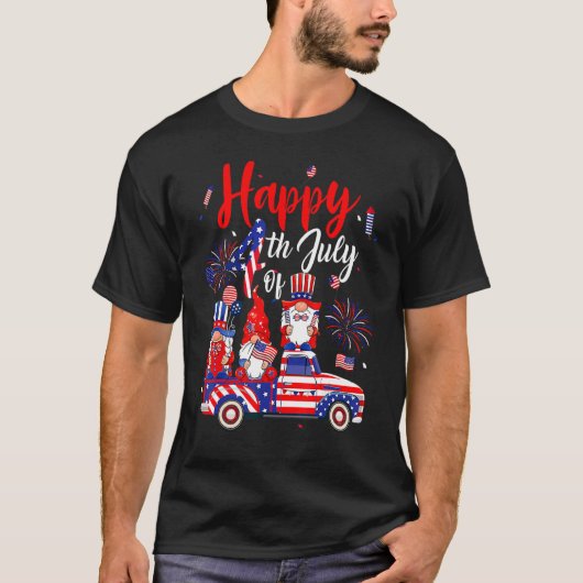 米国国旗の花火7月の4日格言3 Tシャツ (正面)