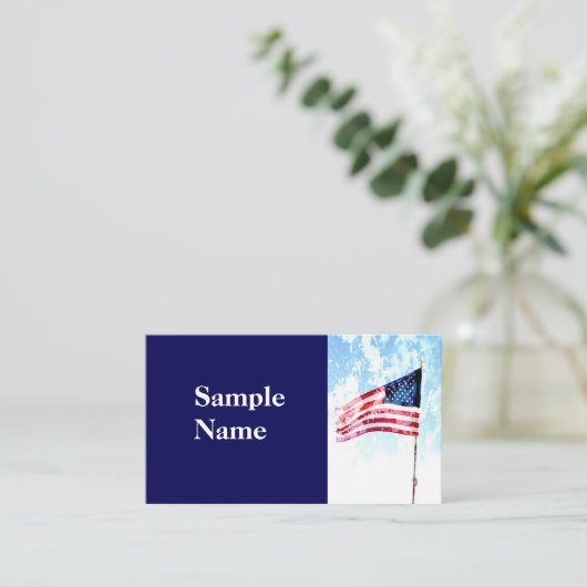 米国国旗の芸術愛国的デザイン 名刺 (スタンド正面)