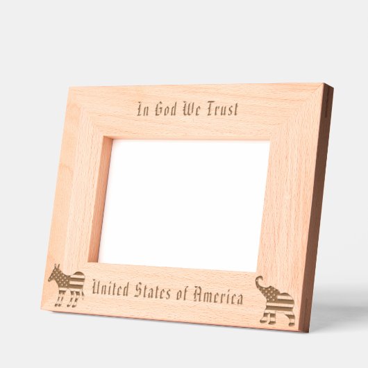 米国国旗の芸術、民主党と共和党のシンボル レーザー彫刻フレーム (左)