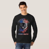 米国国旗の英語マスティフ犬の恋人の贈り物 Tシャツ (正面フル)