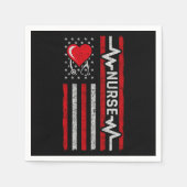 米国国旗の英雄の生活のナース評価 スタンダードカクテルナプキン (正面)