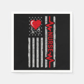 米国国旗の英雄の生活のナース評価 スタンダードカクテルナプキン (正面)