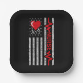 米国国旗の英雄の生活のナース評価 ペーパープレート (正面)