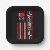 米国国旗の英雄の生活のナース評価 ペーパープレート (正面)