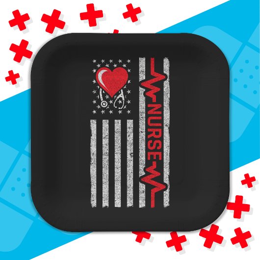 米国国旗の英雄の生活のナース評価 ペーパープレート