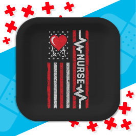 米国国旗の英雄の生活のナース評価 ペーパープレート