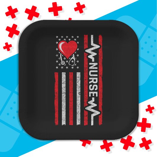 米国国旗の英雄の生活のナース評価 ペーパープレート