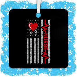 米国国旗の英雄の生活のナース評価 メタルオーナメント