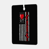 米国国旗の英雄の生活のナース評価 メタルオーナメント (正面左)