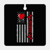 米国国旗の英雄の生活のナース評価 メタルオーナメント (正面)