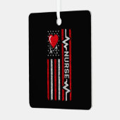 米国国旗の英雄の生活のナース評価 メタルオーナメント (正面左)