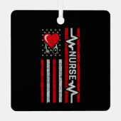 米国国旗の英雄の生活のナース評価 メタルオーナメント (裏面)