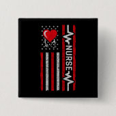 米国国旗の英雄の生活のナース評価 缶バッジ (正面)