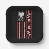 米国国旗の英雄ハートナース評価 ペーパープレート (正面)