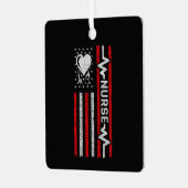 米国国旗の英雄ハートナース評価 メタルオーナメント (正面左)