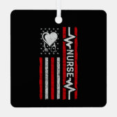 米国国旗の英雄ハートナース評価 メタルオーナメント (裏面)