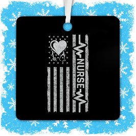 米国国旗の英雄ハートナース評価 メタルオーナメント