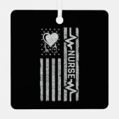 米国国旗の英雄ハートナース評価 メタルオーナメント (裏面)