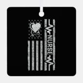 米国国旗の英雄ハートナース評価 メタルオーナメント (正面)