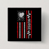 米国国旗の英雄ハートナース評価 缶バッジ (正面)