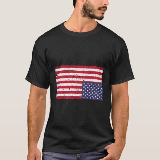 米国国旗の荒れ狂った上下逆さ統一された州 Tシャツ (正面)