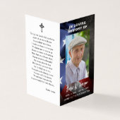 米国国旗の葬儀メモリアル写真折り畳み祈りの言葉カード (外部)