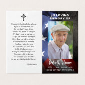 米国国旗の葬儀メモリアル写真折り畳み祈りの言葉カード (外部フラット)