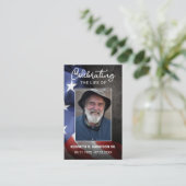 米国国旗の葬儀メモリアル祈りの言葉フォトカード 名刺 (スタンド正面)