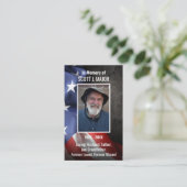 米国国旗の葬儀メモリアル祈りの言葉フォトカード 名刺 (スタンド正面)