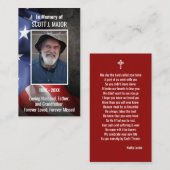 米国国旗の葬儀メモリアル祈りの言葉フォトカード 名刺 (正面/裏面)