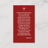 米国国旗の葬儀メモリアル祈りの言葉フォトカード 名刺 (裏面)