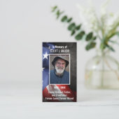 米国国旗の葬儀メモリアル祈りの言葉フォトカード 名刺 (スタンド正面)