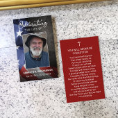 米国国旗の葬儀メモリアル祈りの言葉フォトカード 名刺