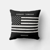 米国国旗の薄いホワイトライン動揺して名 クッション (裏面)