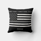 米国国旗の薄い灰色の線動揺して名 クッション (裏面)