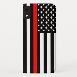 米国国旗の薄い赤い線の記号 iPhone XRケース