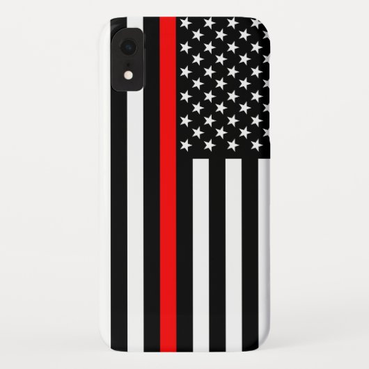 米国国旗の薄い赤い線の記号 Case-Mate iPhoneケース (裏面)