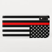米国国旗の薄い赤い線の記号 Case-Mate iPhoneケース (裏面(横))