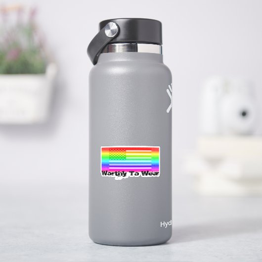 米国国旗の虹 – 衣服に値 シール (HydroFlask)