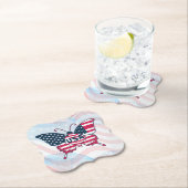 米国国旗の蝶デザイン-62616 ペーパーコースター (インサイチュ)